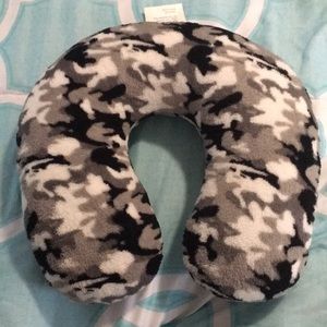 grey camo neck pillow